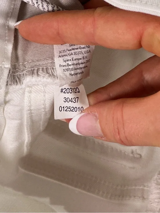 Spanx White Stretch Twill Cropped Wide Leg Pants Medium Petite - Picture 9 of 14